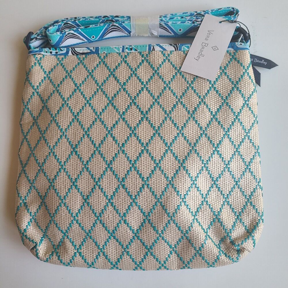 Vera Bradley Beach Crossbody Go Fish Blue Adjustable Strap Purse Summer Tropical - Picture 5 of 6